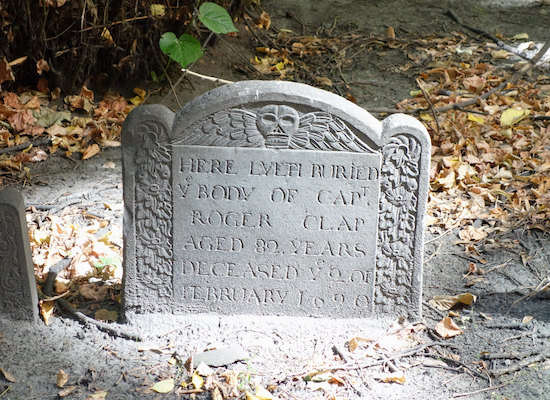Gravestone of Capn Roger Clap, Boston, Massachusetts